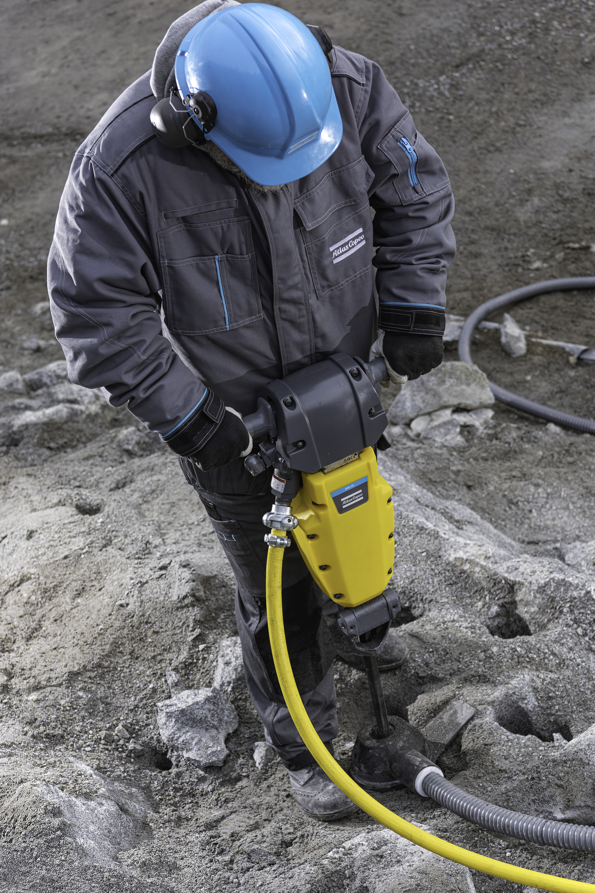 SRD 25 rock drill top view vertical